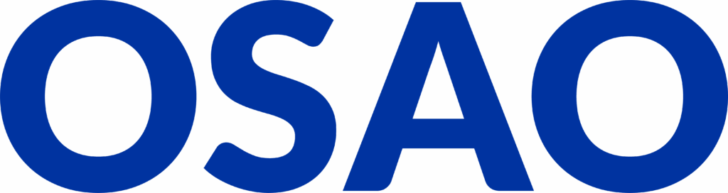Koulutuskuntayhtymä OSAOn logo, jossa sinisin kirjaimin teksti OSAO.